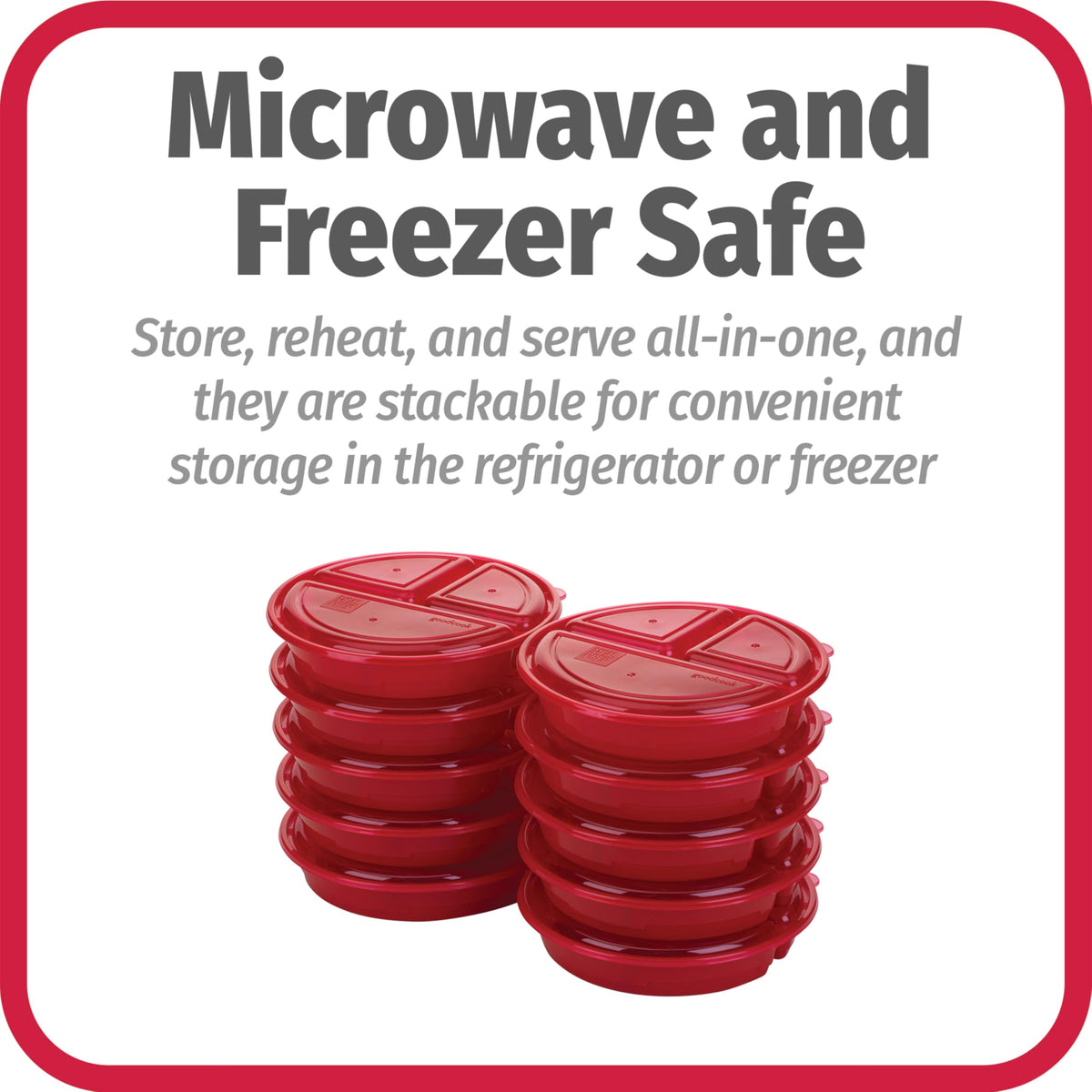 GoodCook freezer-safe containers preserve leftovers for the week