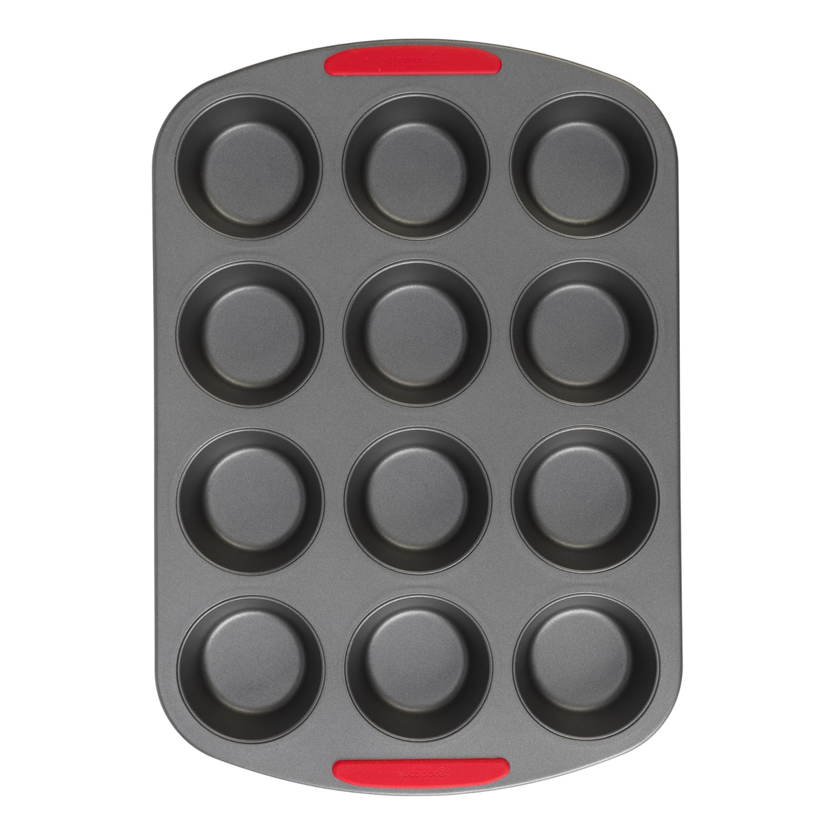 GoodCook MegaGrip 12-cup muffin pan full view highlighting even baking.