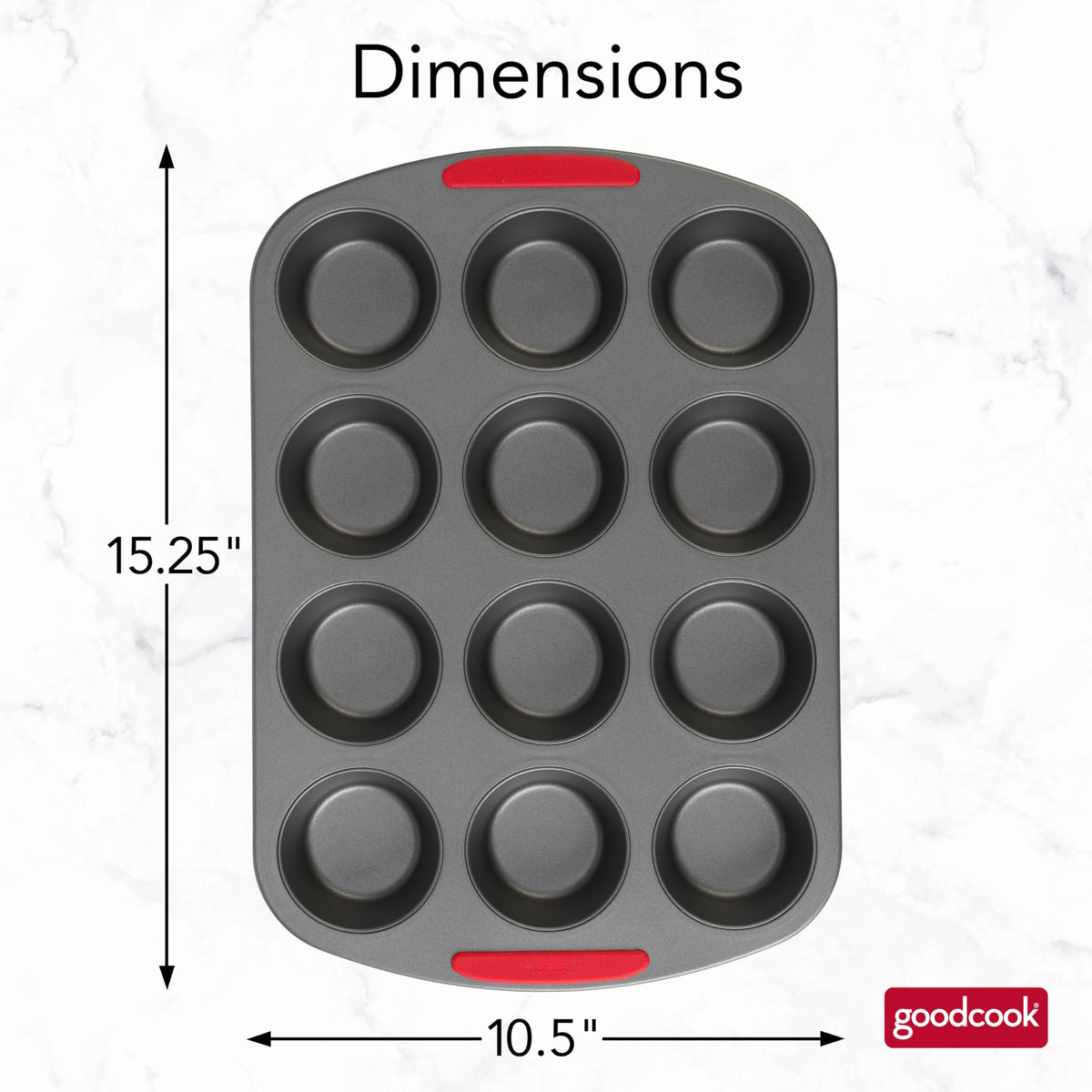 GoodCook MegaGrip pan shows even heat distribution for uniform browning.