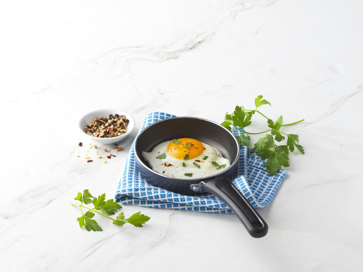 GoodCook Mini Frypan on gas and electric stoves for sautéing and searing.