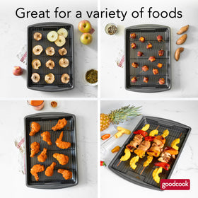 GoodCook nonstick coating ensures easy release and quick cleanup.