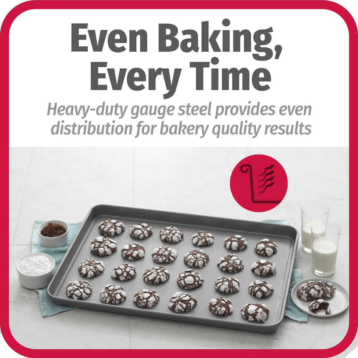 GoodCook nonstick coating resists scratching for easy release and quick cleanup.