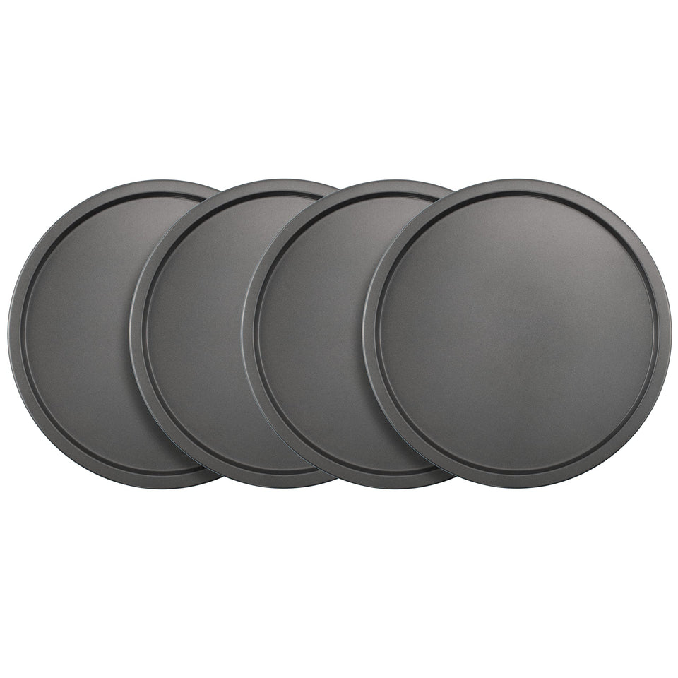 GoodCook set of four 10-inch personal pizza pans for quick family meals