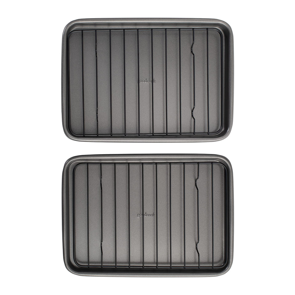GoodCook toaster oven mini baking sheets set with racks for even baking