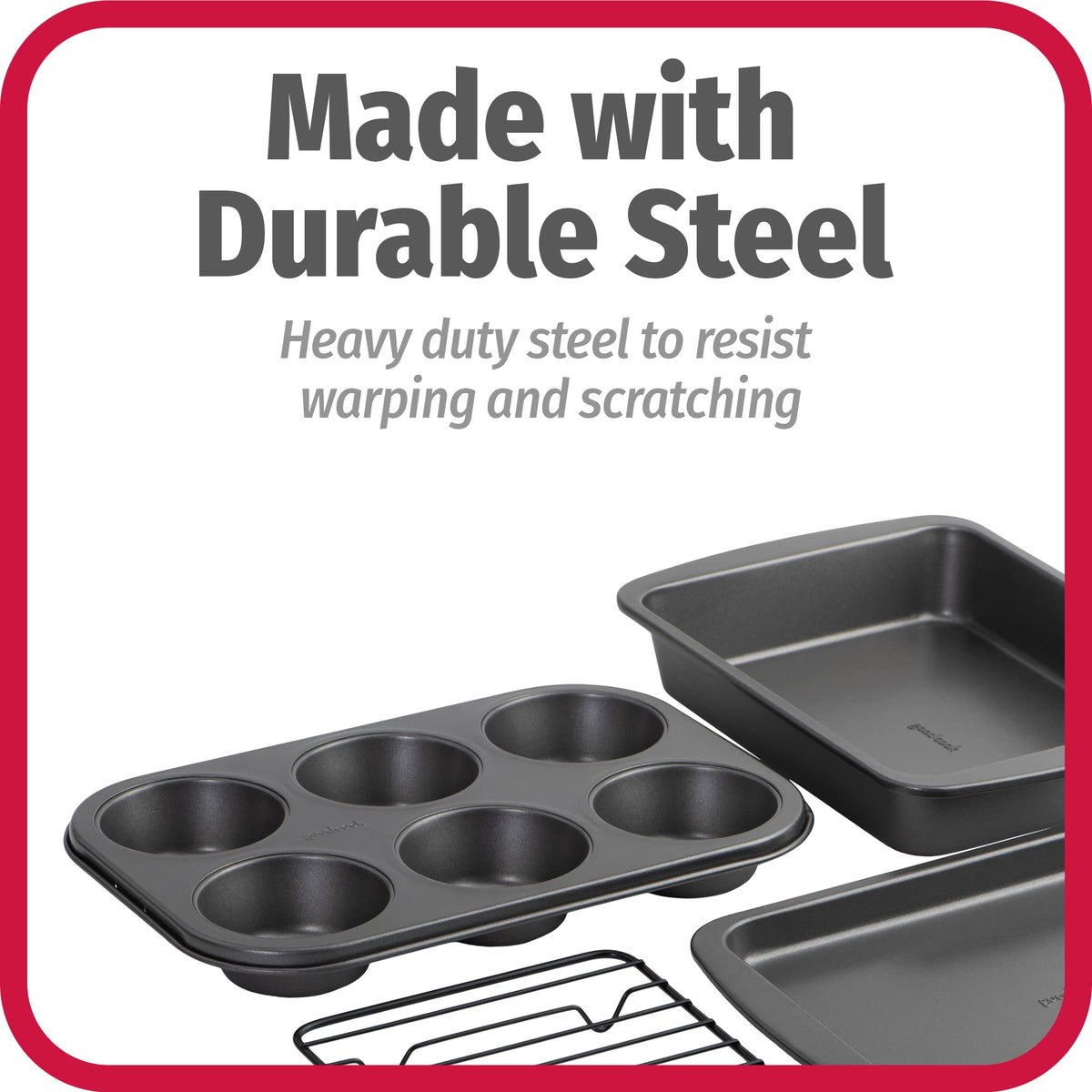 GoodCook nonstick coating for easy food release and versatile use