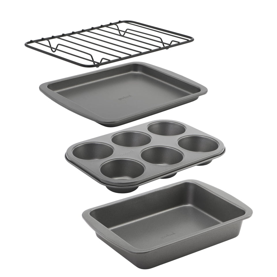 GoodCook 4-Piece Toaster Oven Set sheet pan ready for even baking and clean release