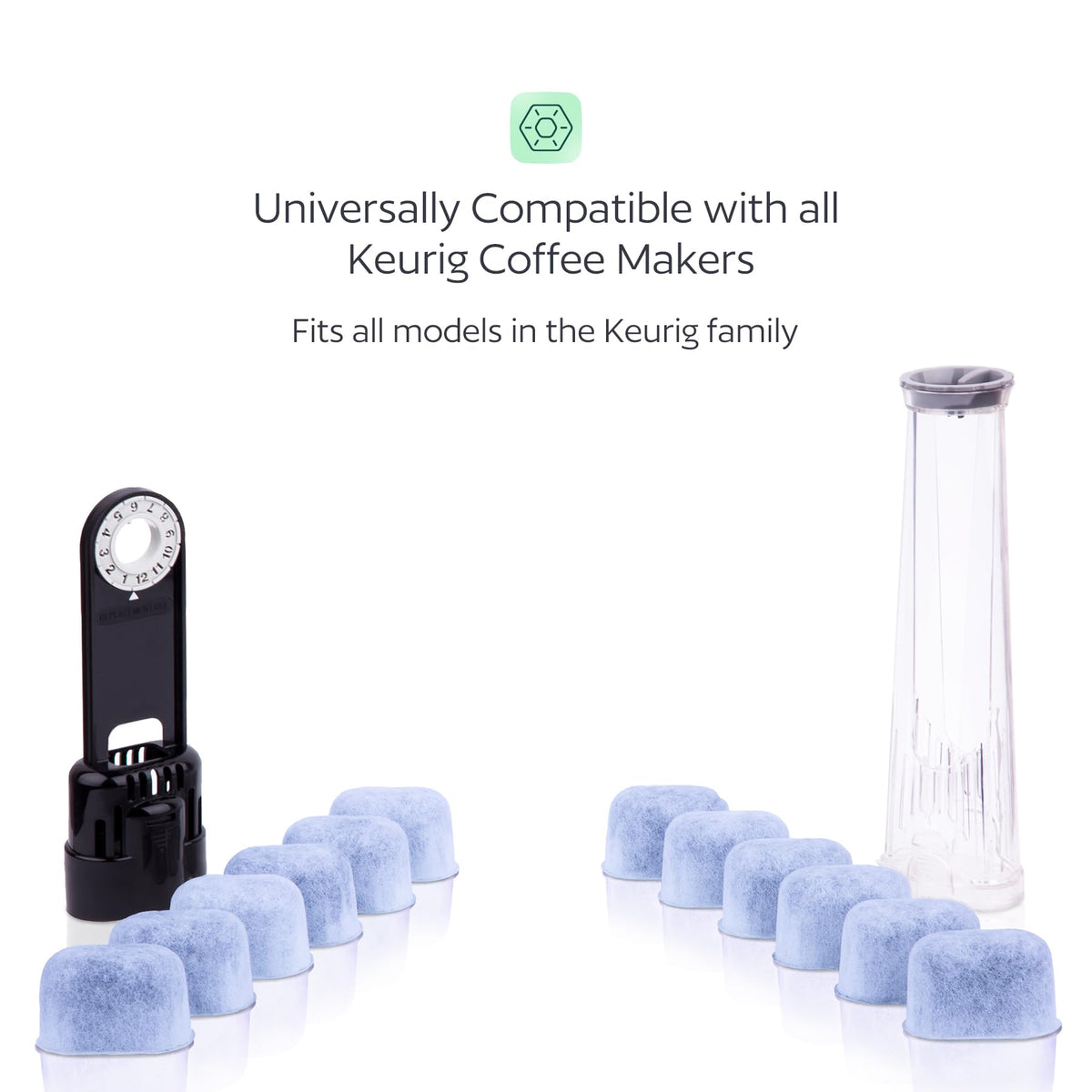 GoodCups Keurig filter replacement compatible with many Keurig models for flexible use.