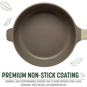 Goodful All-in-One Pan and lid are dishwasher-safe for quick cleanup.
