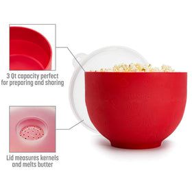 Goodful popcorn popper designed for microwave use with silicone bowl.