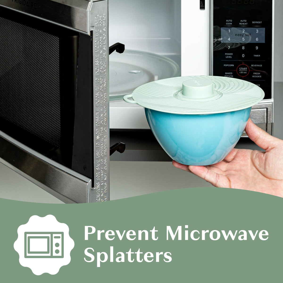 Goodful universal lid stackable design helps declutter kitchen storage.