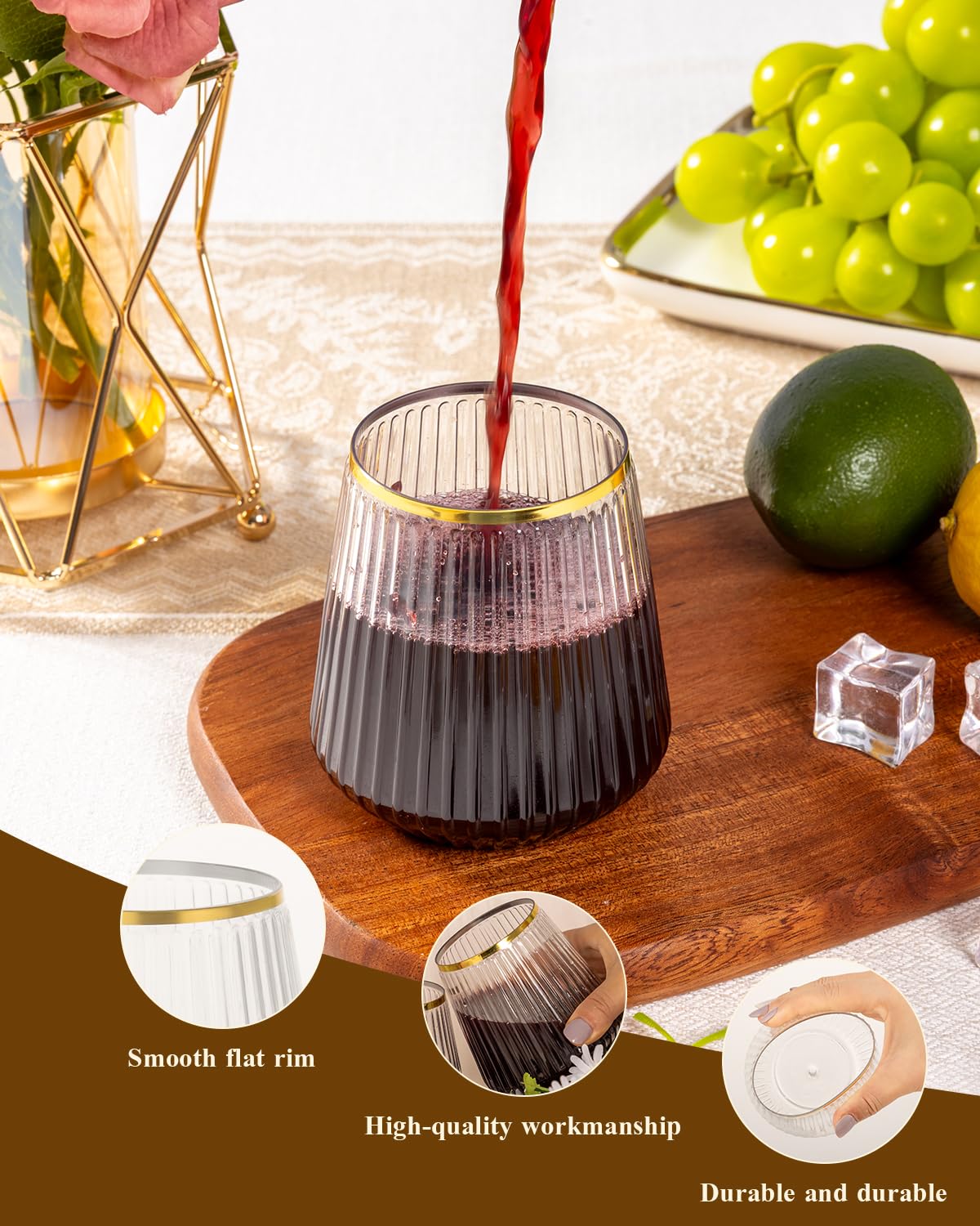 Goodluck 12oz BPA-free plastic wine glass for reuse-friendly events.