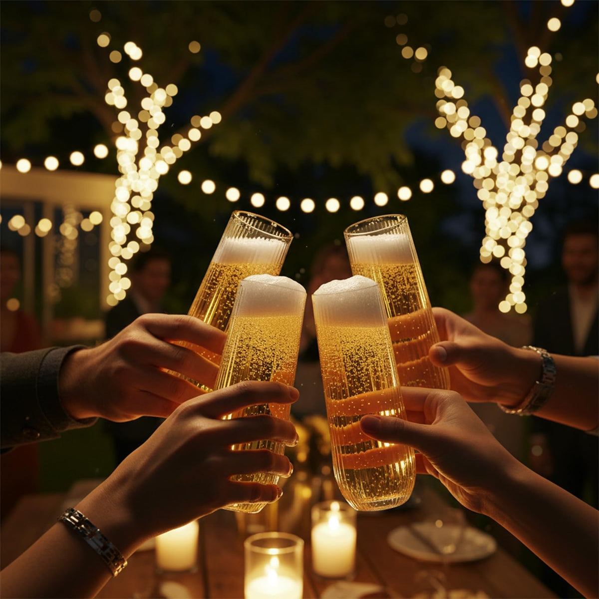 Goodluck bulk 48-count champagne flutes for large events.
