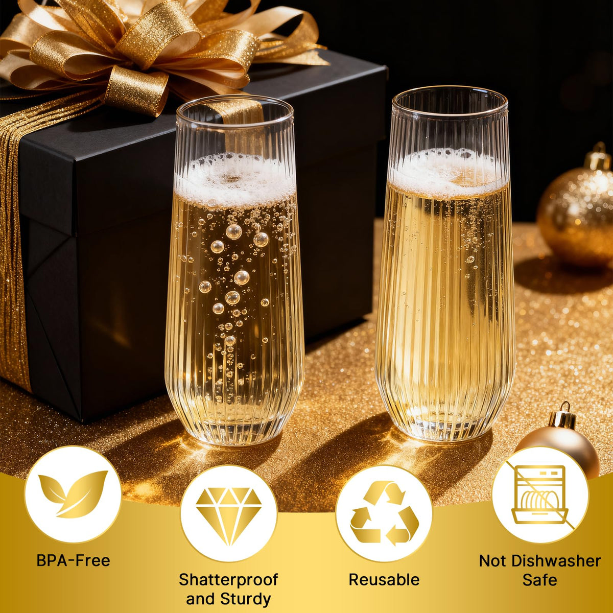 Goodluck disposable flutes ideal for bar setups and quick cleanup.