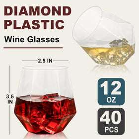 Goodluck disposable plastic wine glasses, durable polystyrene, close-up clarity for events