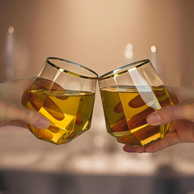 Goodluck gold-edged disposable wine cups add an elegant touch to bars.