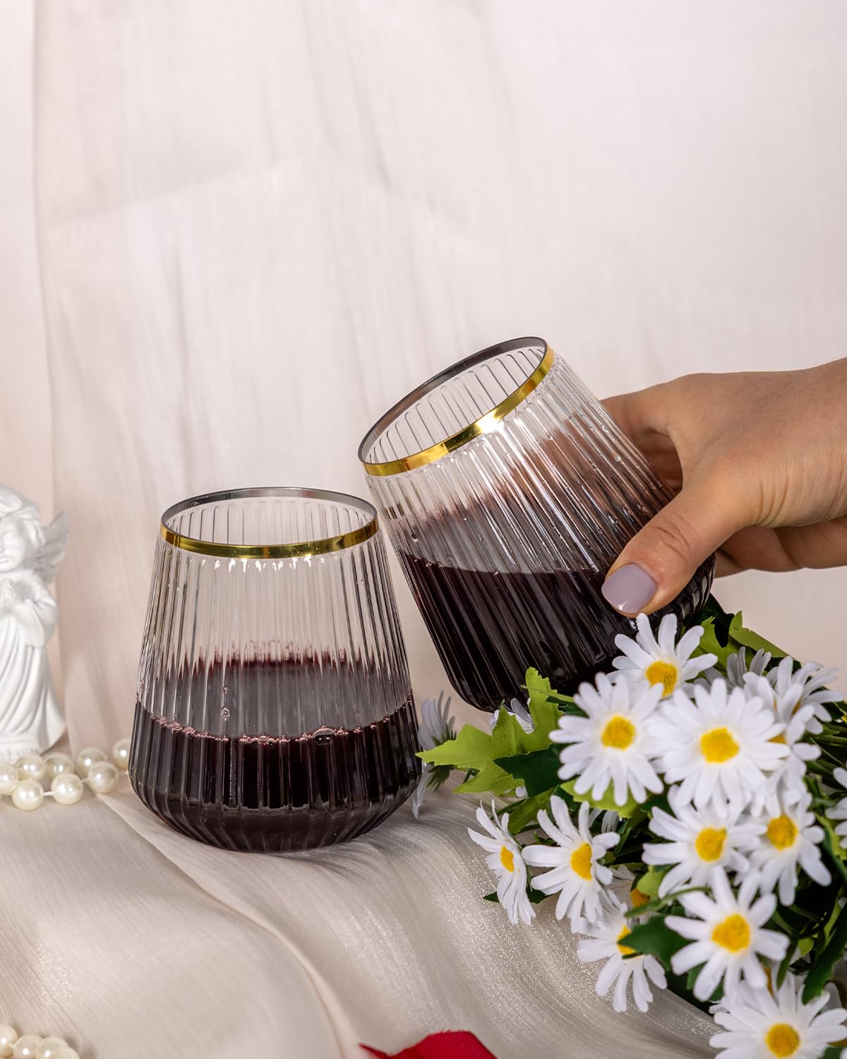 Goodluck packaged wine glasses for weddings arrive ready for immediate service.