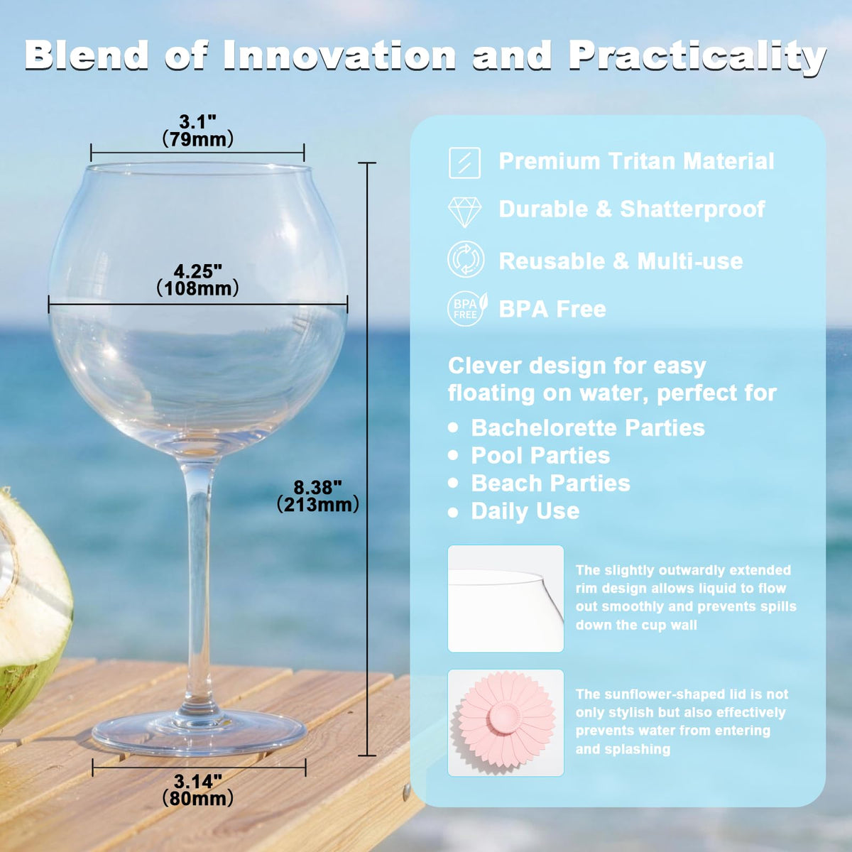 Goodluck sunflower lids protect drinks during outdoor gatherings.