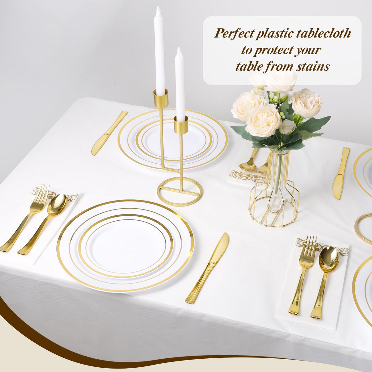 Goodluck easy cleanup tablecloth roll supports quick wiping and simple disposal after parties.