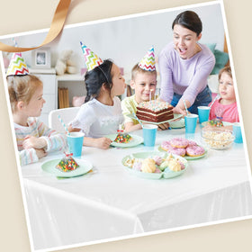 Goodluck heavy-duty odorless waterproof tablecloth protects against spills and wear.