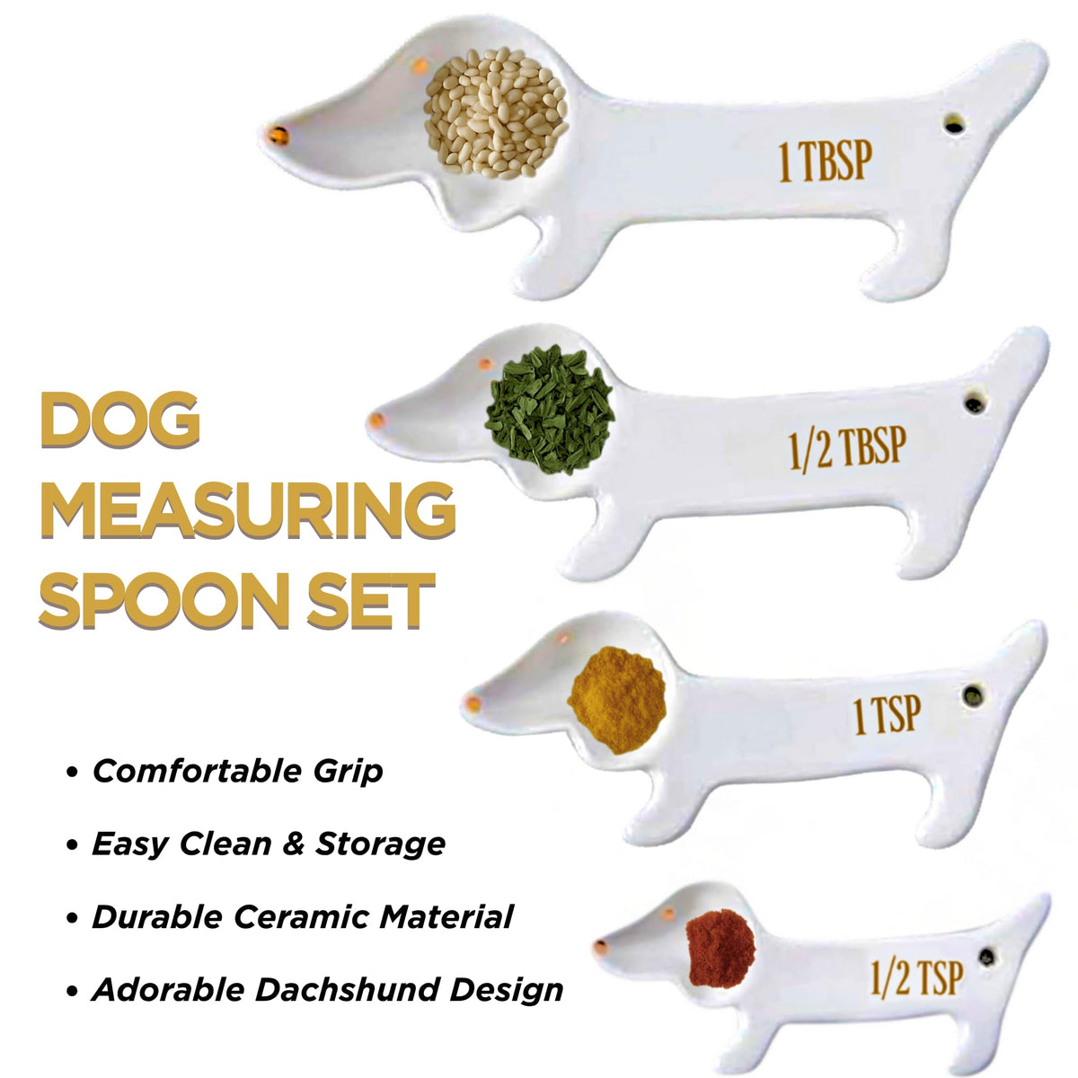 Goodscious dachshund measuring spoons 1tsp ideal for precise seasoning.