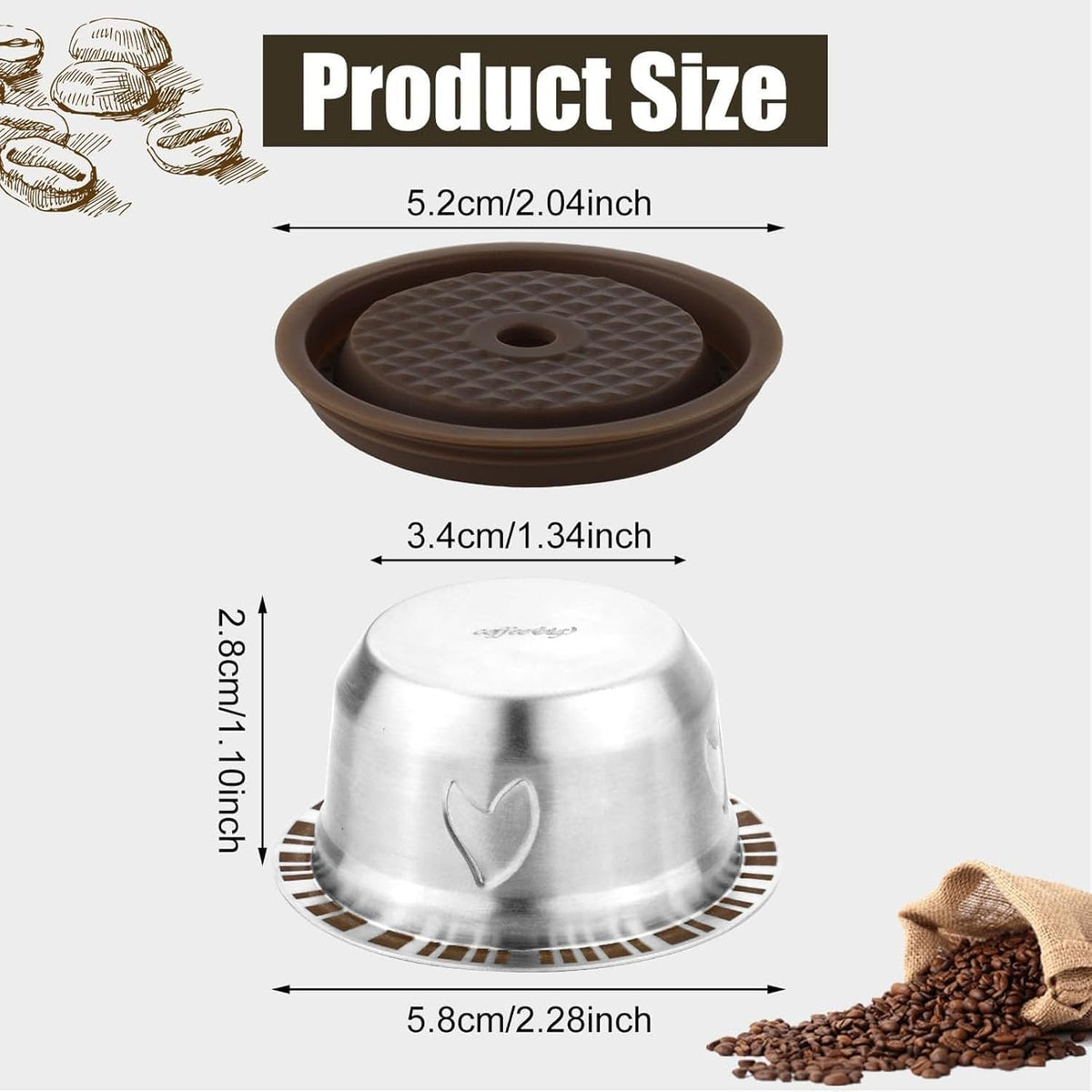 Goodstumbler refillable design shown being filled with coffee beans for customizable strength.