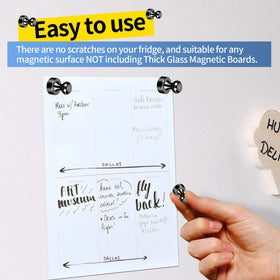 Goozada magnets attached to a whiteboard for organized notes