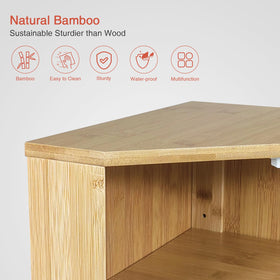 Goozii Bamboo Corner Bread Box with magnetic latch keeps contents secure and accessible