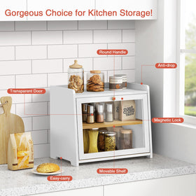 Goozii bread box clear window to check contents at a glance.