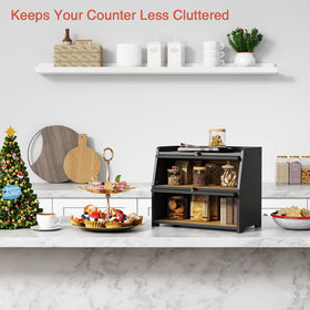 Goozii double-layer bread box with magnetic latch blends practicality and style.