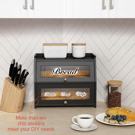 Goozii flat-top shelf provides extra space for cans and jars.