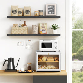 Goozii bread box magnetic door for easy access to loaves.