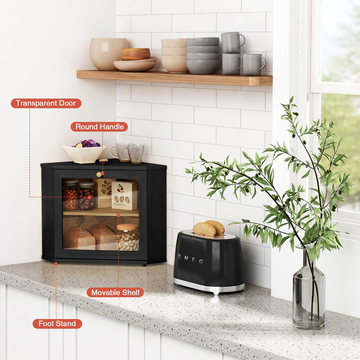 Goozii Corner Bread Box DIY stickers invite you to personalize farmhouse style.