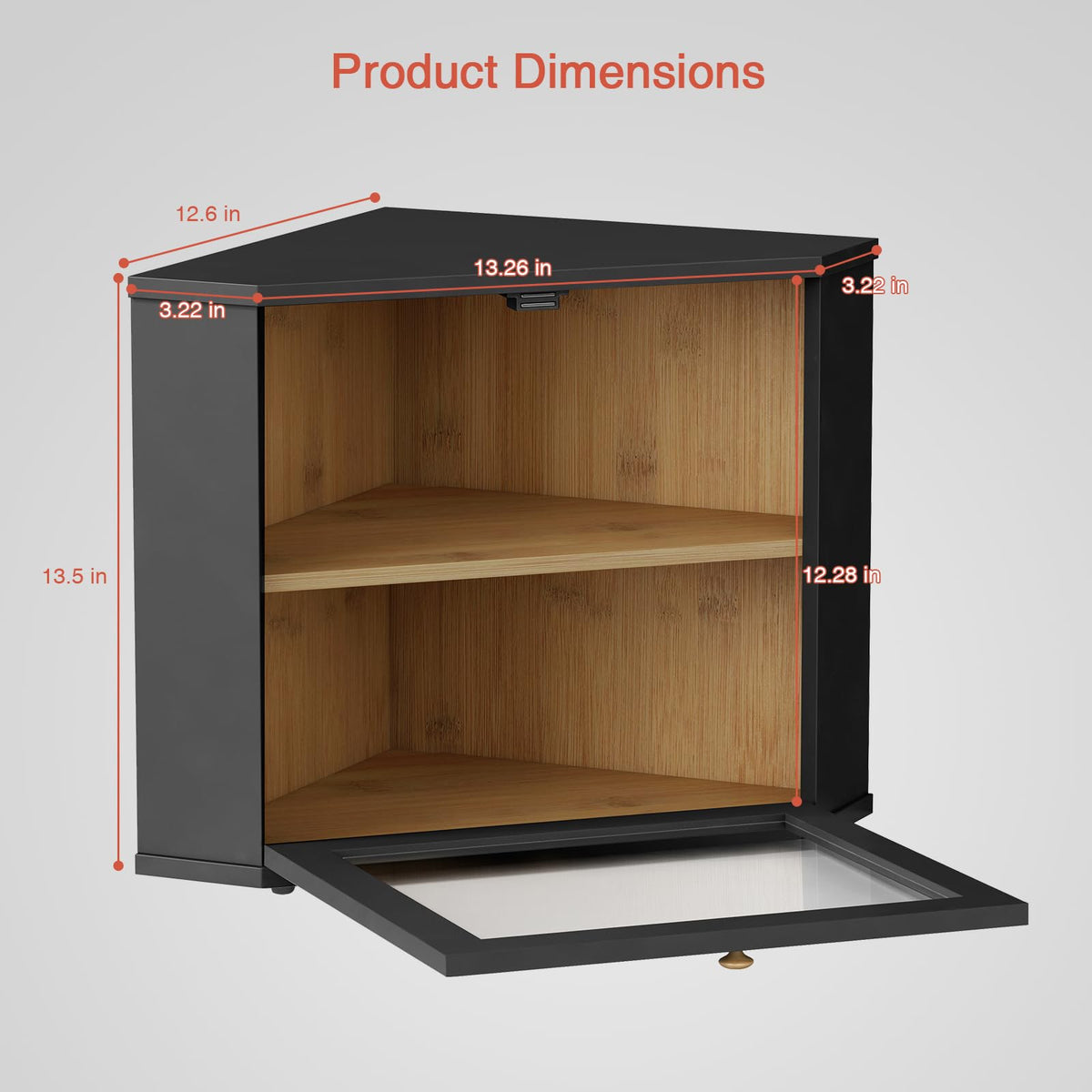 Goozii Corner Bread Box stylish design adds classic charm to your counter.