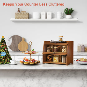 Goozii roll-top magnetic door provides easy bread access.