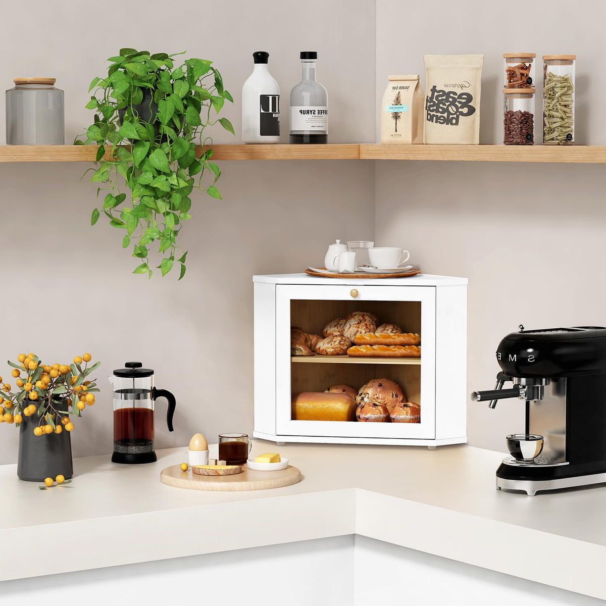 Goozii white bread box airflow design preserves freshness at room temperature