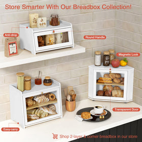 Goozii bread box clear window lets you check contents at a glance.
