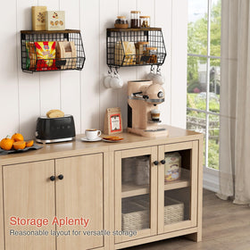 Goozii stackable baskets mounted on wall for space saving.