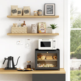 Goozii top shelf lip prevents items from falling.
