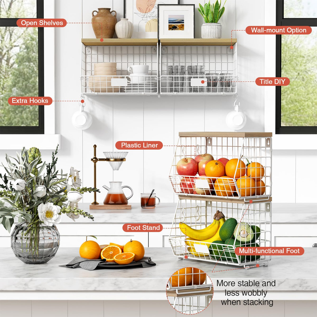 Goozii wood lid storage basket combines style with practical lid top