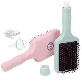 GoPong Party Brush Flask pink front view for discreet travel use