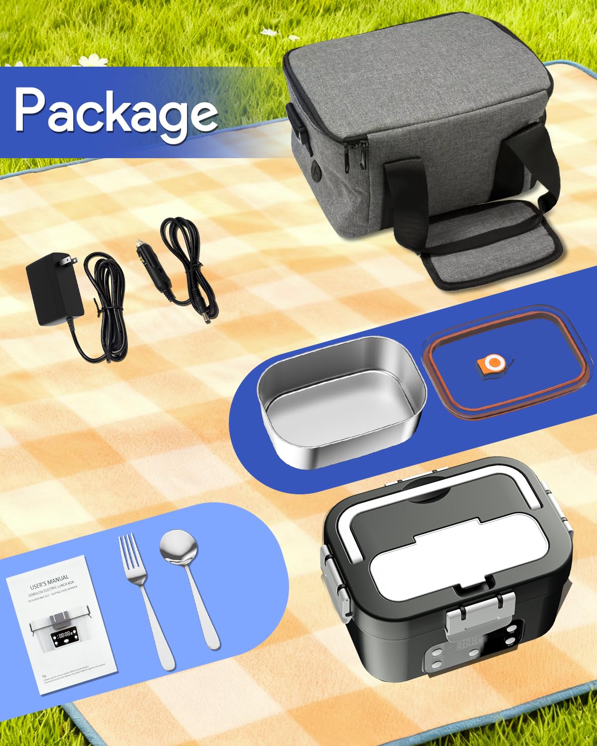 Gorgeous lunch box includes accessories for a complete meal solution.