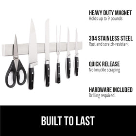 GORILLA GRIP 304 stainless steel magnetic bar with durable, sleek finish.