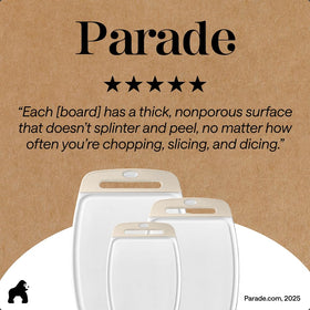 Gorilla Grip almond boards used as stylish charcuterie trays