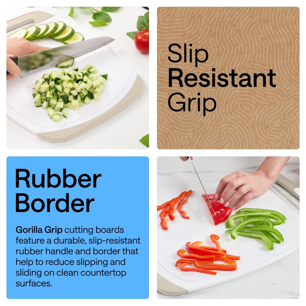 Gorilla Grip almond boards on counter top display for everyday kitchen use