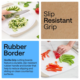 Gorilla Grip almond boards on counter top display for everyday kitchen use