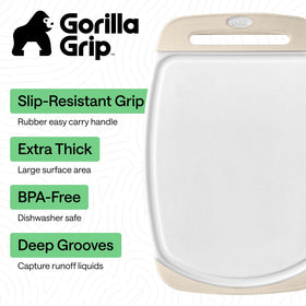Gorilla Grip almond cutting board set largest board suitable for big chopping tasks
