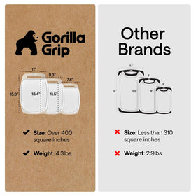 Gorilla Grip almond boards with slip-resistant border prevent sliding during prep