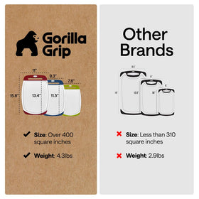 GORILLA GRIP red cutting board large size for big meal prep.