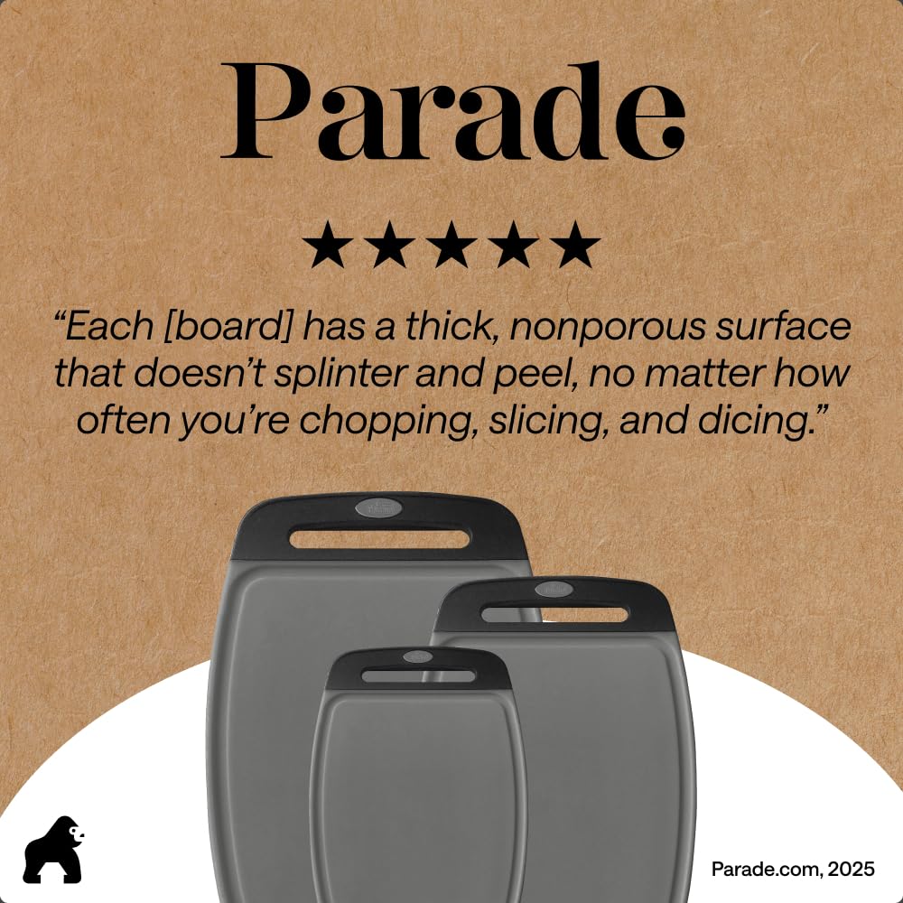 GORILLA GRIP BPA-free cutting-board promotes safe food prep.