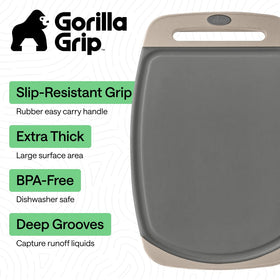 Gorilla Grip set of 3, medium board with nonporous surface for easy washing.